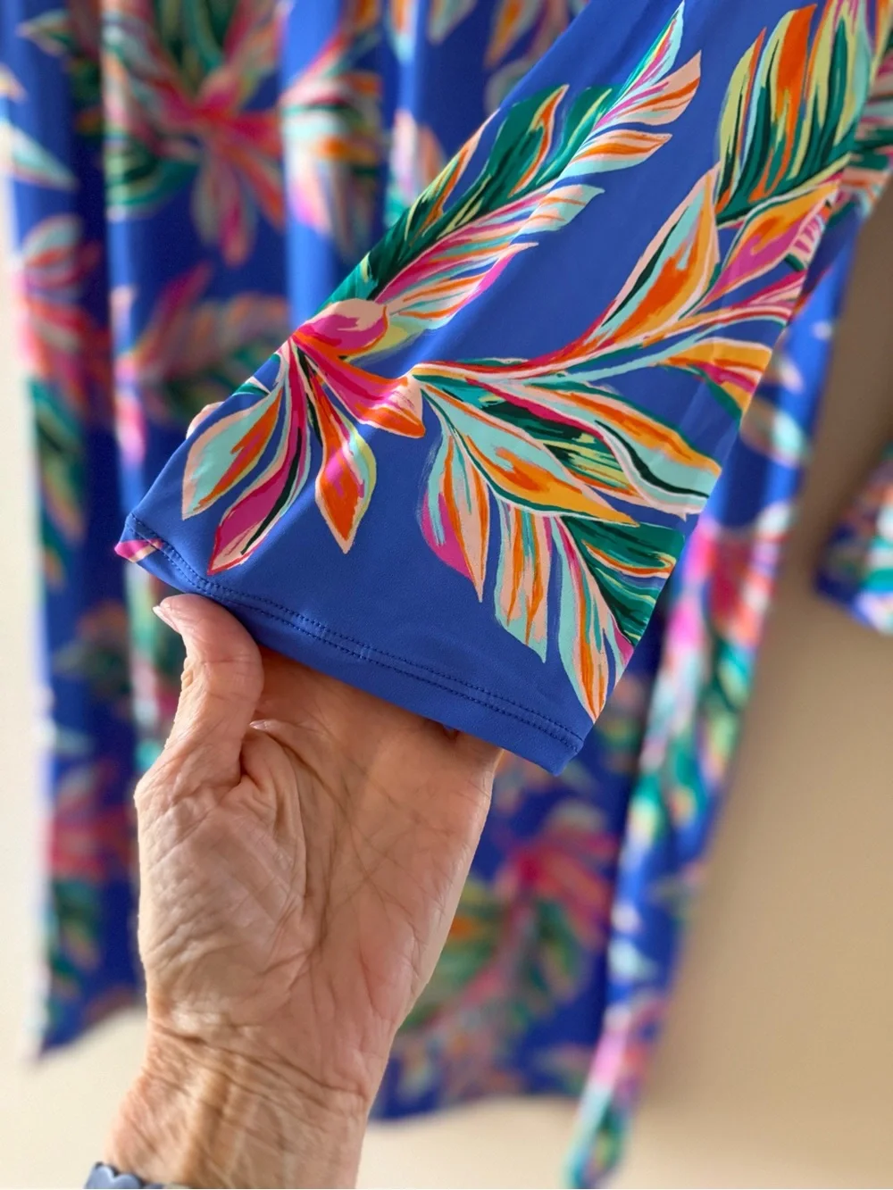 La Blanca Vibrant Blue Tropical Leaf Resort Wear Loungewear Set NEW - Picture 6 of 12